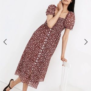 Madewell - Smocked Button Front Midi Dress